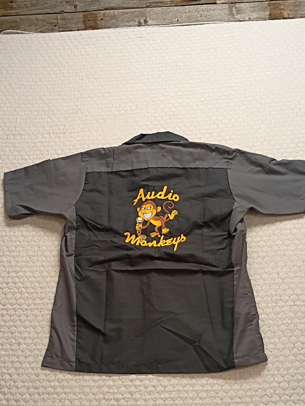 RedKap Work Shirt Men's Large Short Sleeve Black Gray "Audio Monkey" New w/Tags - Picture 8 of 10